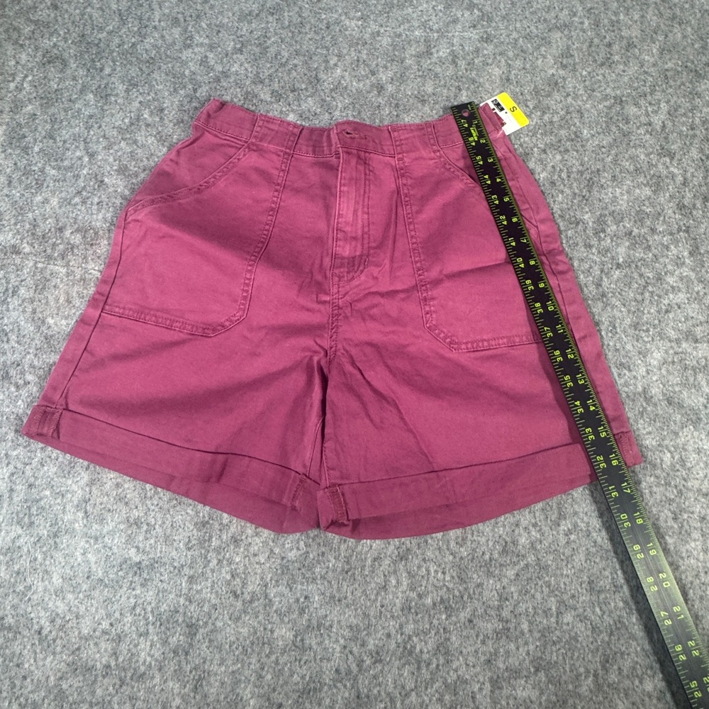 Gloria Vanderbilt Womens Berry Utility Shorts Stretch Cotton Cuffed Size S NEW - Picture 3 of 8